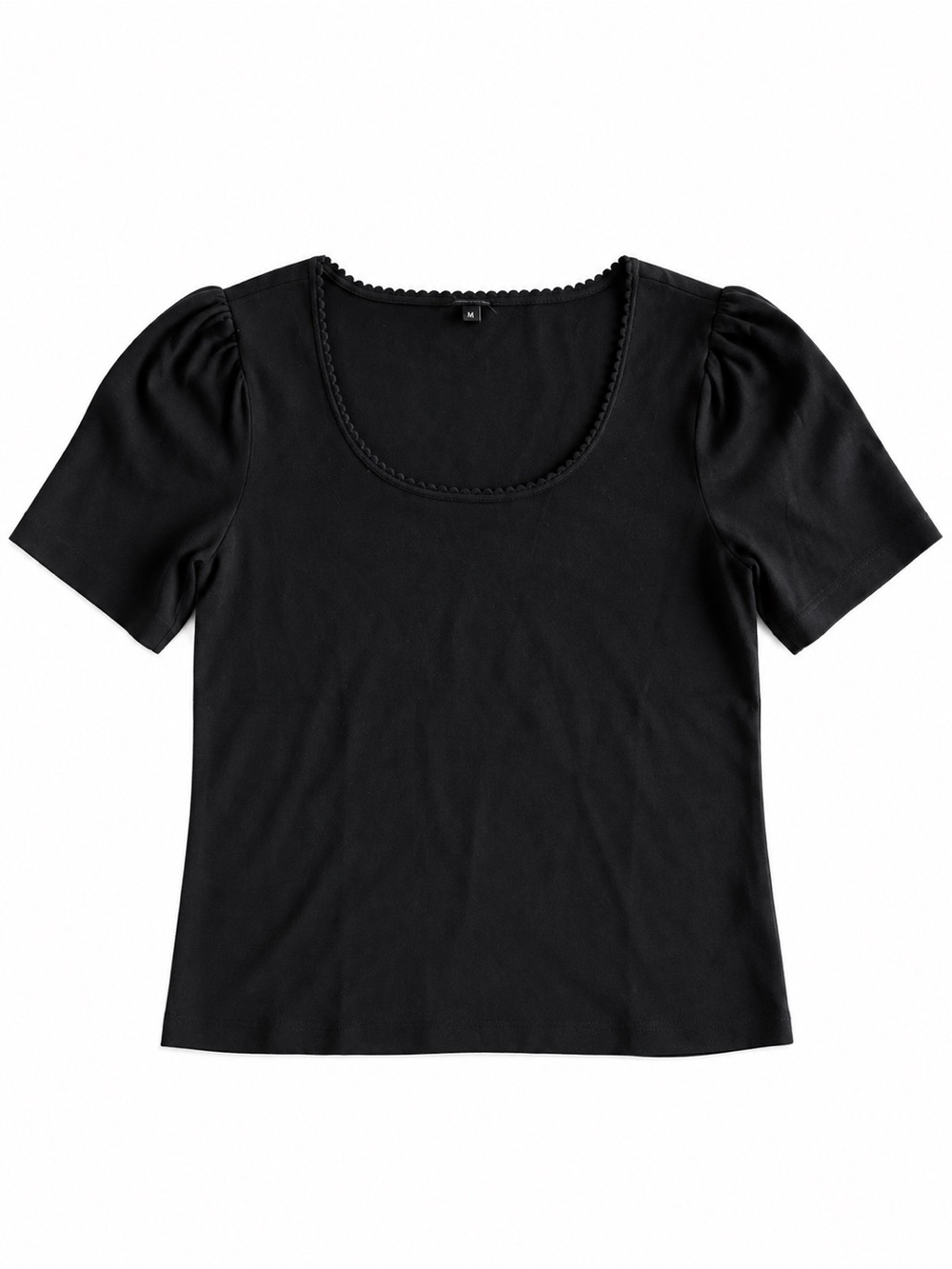 Talbots Black Scoop Neck Short Sleeve Sweater Top Soft Size Large
